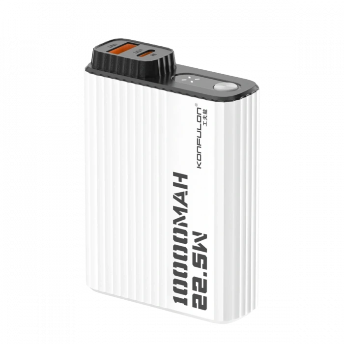 Konfulon A40Q 10.000 mAh PD 20W Mini Powerbank - Siyah-Beyaz