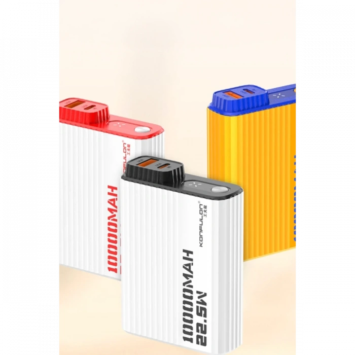 Konfulon A40Q 10.000 mAh PD 20W Mini Powerbank - Siyah-Beyaz
