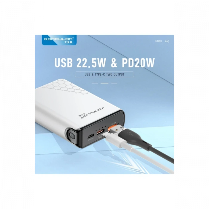 Konfulon A6Q 22.5W Usb 3.0 ve 20W Type