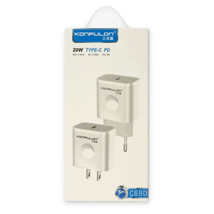 Konfulon C69D 20W Type-C Çıkışlı PD Şarj Cihazı