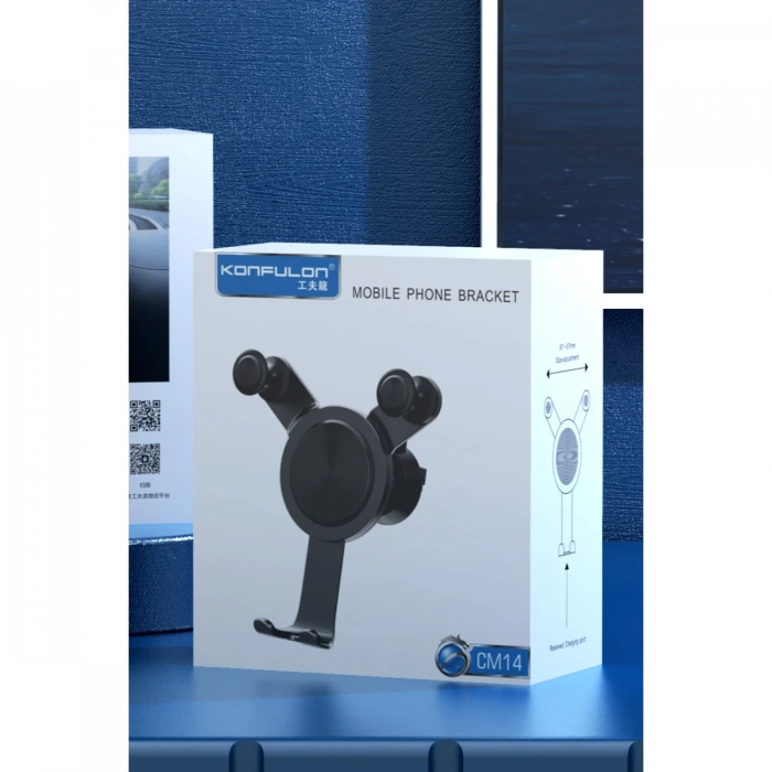 Konfulon CM14 Izgara Klipsli Araç Tutucu - Siyah