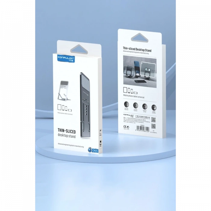 Konfulon CM25 Ayarlanabilir Katlanabilir Masaüstü Telefon Tutucu - Siyah