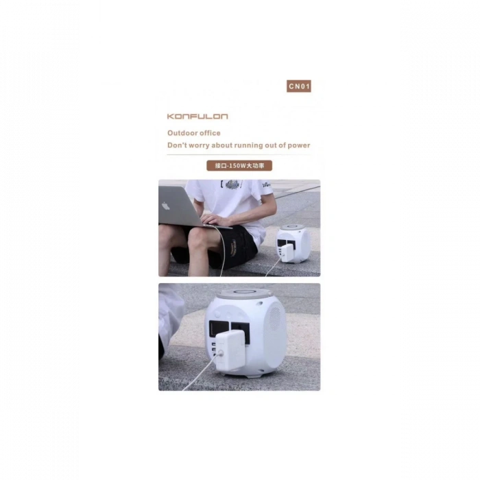 Konfulon CN01 Powerbank 45.000 mAh Kamp Şarj PD - Beyaz