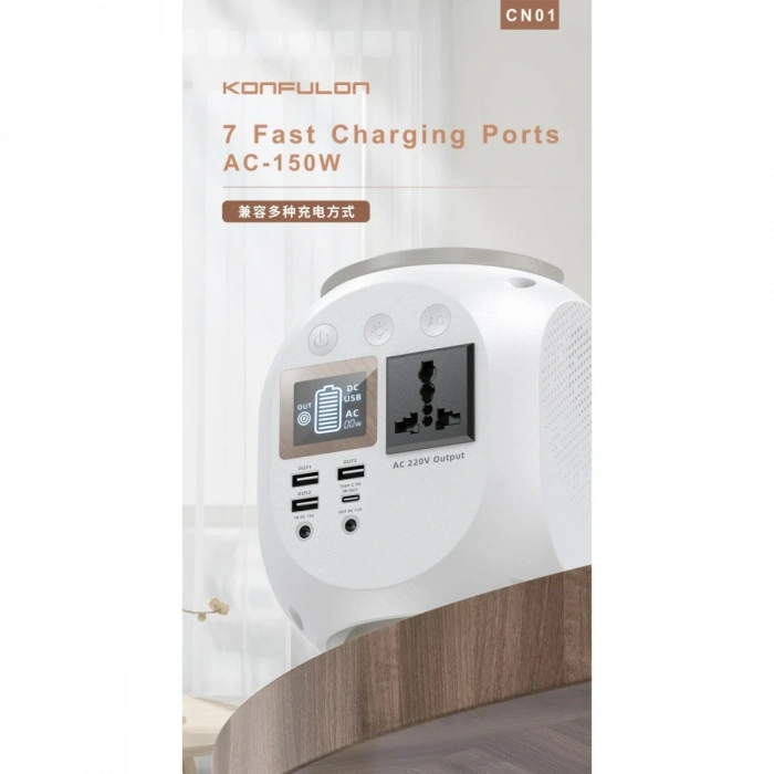 Konfulon CN01 Powerbank 45.000 mAh Kamp Şarj PD - Beyaz