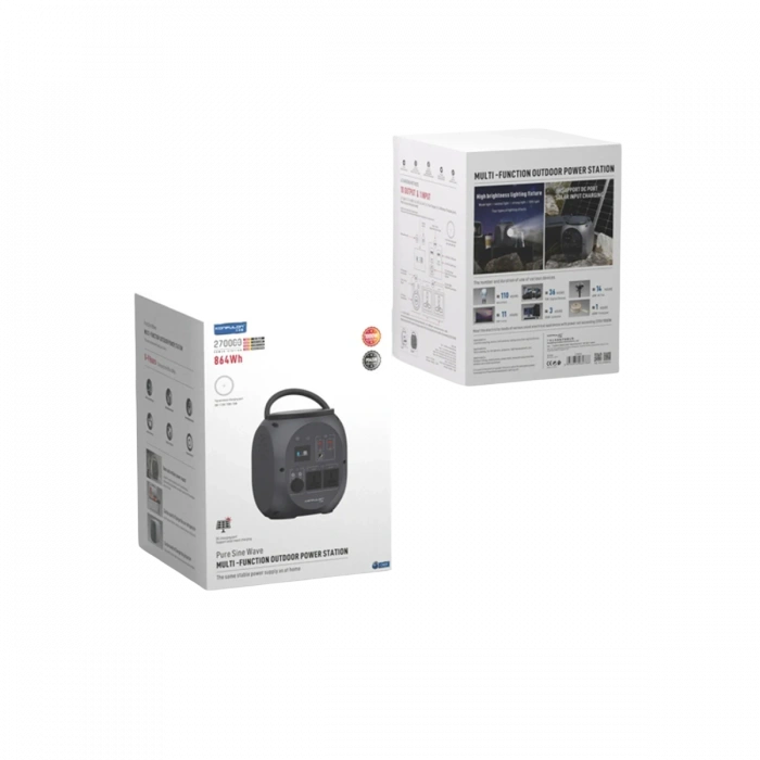 Konfulon CN09 Powerbank 1000W 270.000 mAh Kamp Şarj 45W PD - Gri