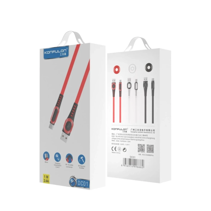 Konfulon DC01 Süper Hızlı Micro USB Kablo 1M 2.4A