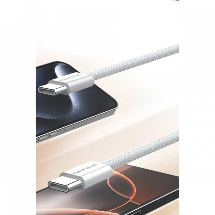 Konfulon DC130 2M 60W Type-C to Type-C Örgülü Hızlı Şarj Kablosu - Beyaz