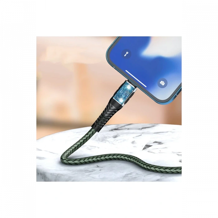 Konfulon DC33 Usb 3.0 to Lightning 1M Tel Örgü 60W Kablo - Gümüş