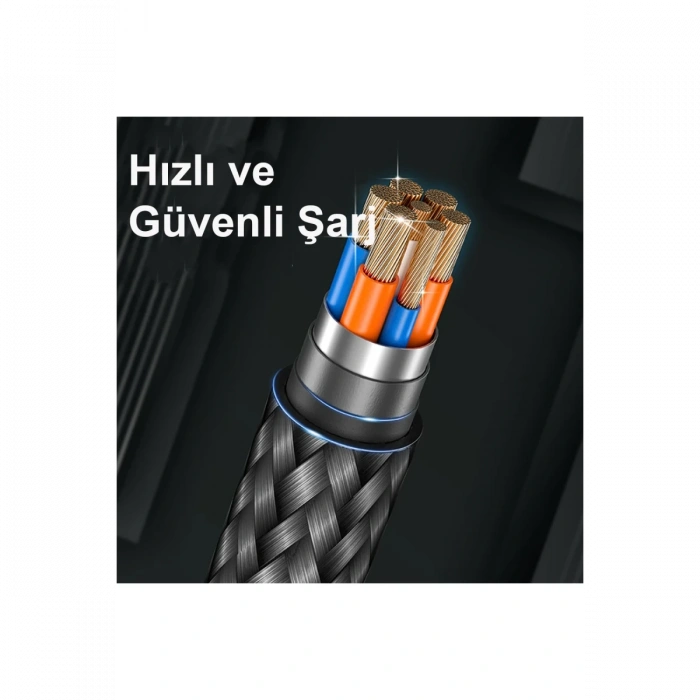 Konfulon DC33 Usb 3.0 to Lightning 1M Tel Örgü 60W Kablo - Gümüş