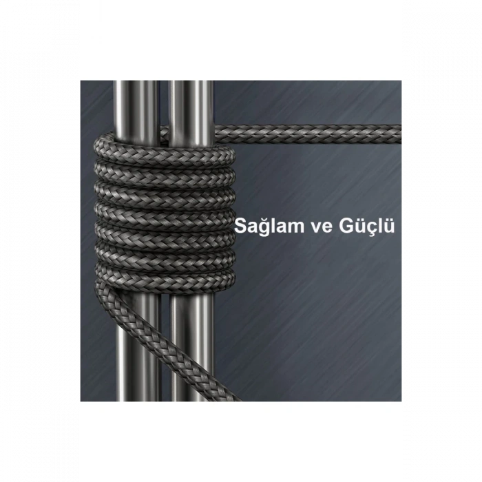 Konfulon DC33 Usb 3.0 to Lightning 1M Tel Örgü 60W Kablo - Gümüş