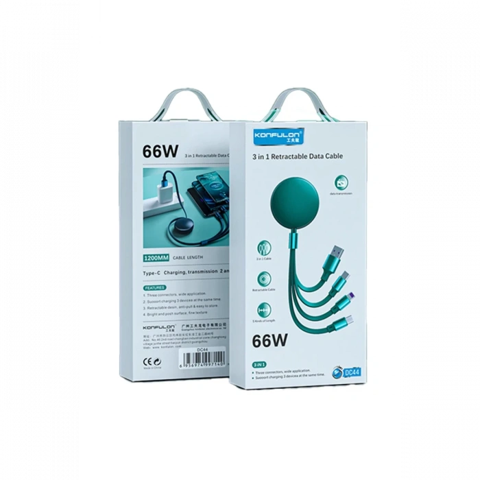 Konfulon DC44 3in1 66W Kablo - Yeşil