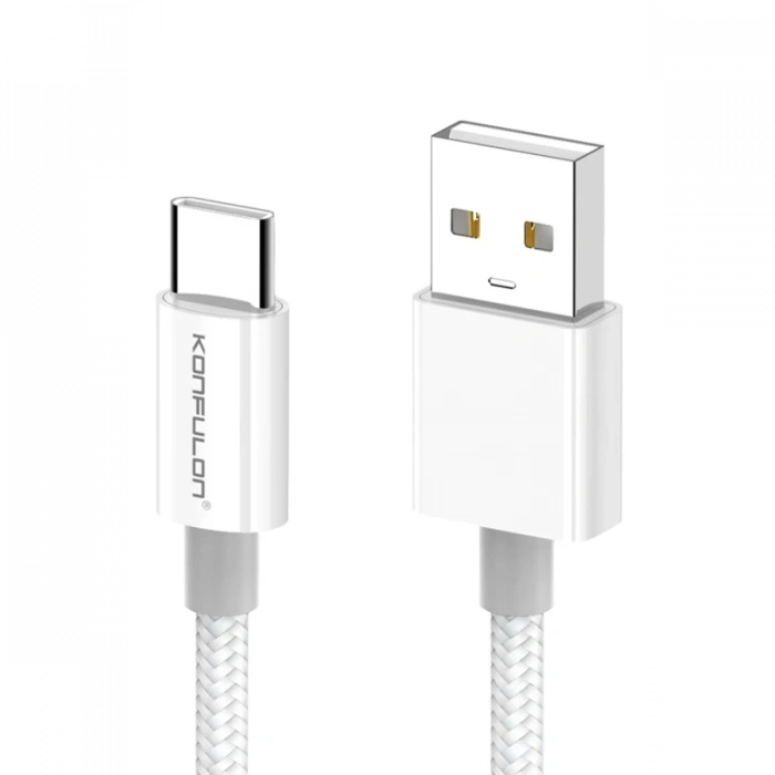 Konfulon DC80 1M 3A USB to Type-C Hızlı Şarj Kablo - Beyaz