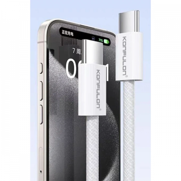 Konfulon DC82 1M 60W Type-C to Type-C  PD Hızlı Şarj Kablo - Beyaz