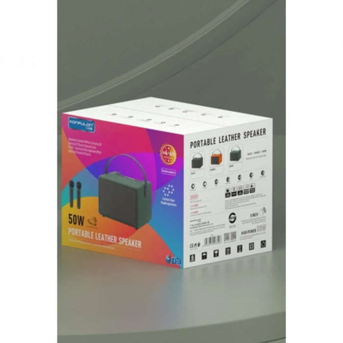 Konfulon F31 50W Sürücülü 2 Adet Mikrofonlu BT 5.2 Kablosuz Hoparlör