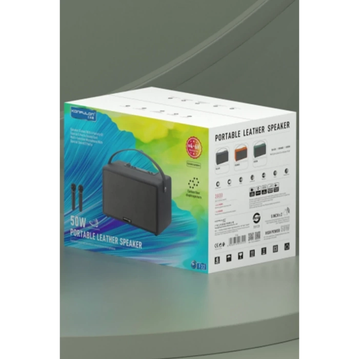 Konfulon F32 2x50W Sürücülü 2 Adet Mikrofonlu BT 5.2 Kablosuz Hoparlör