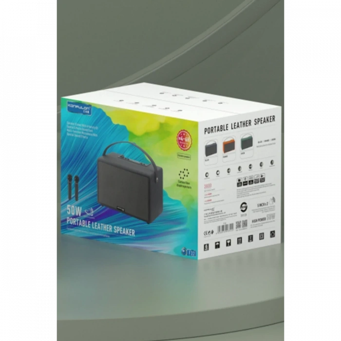 Konfulon F32 2x50W Sürücülü 2 Adet Mikrofonlu BT 5.2 Kablosuz Hoparlör
