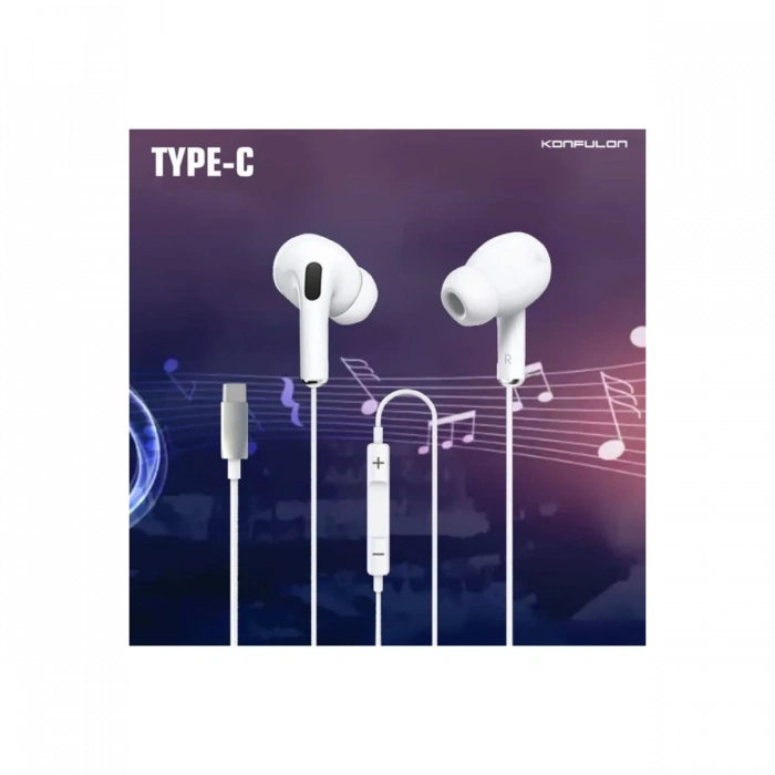Konfulon INA16 Type-C Kablolu Kulak İçi Kulaklık - Beyaz
