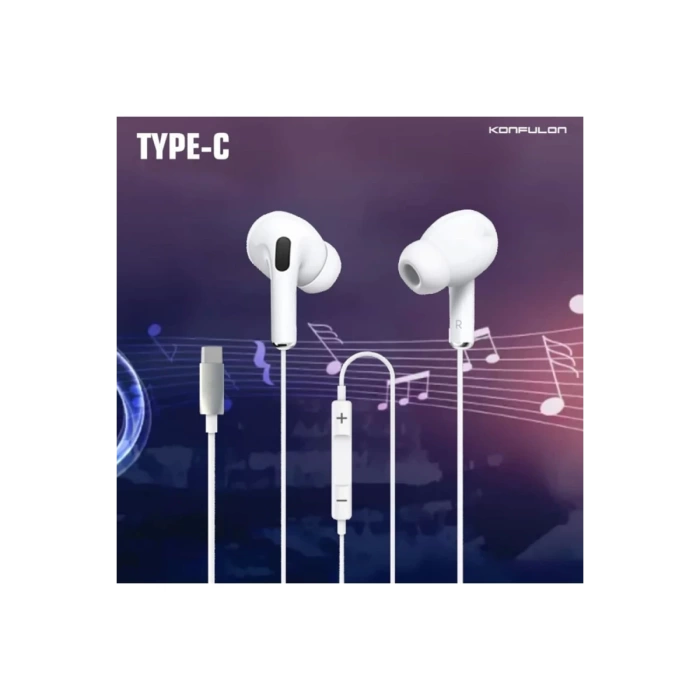 Konfulon INA16 Type-C Kablolu Kulak İçi Kulaklık - Beyaz