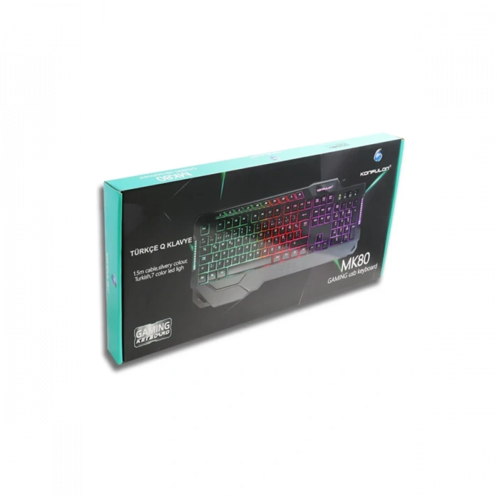 Konfulon MK80 RGB Işıklı Türkçe Q Kablolu Mekanik Hisli Klavye