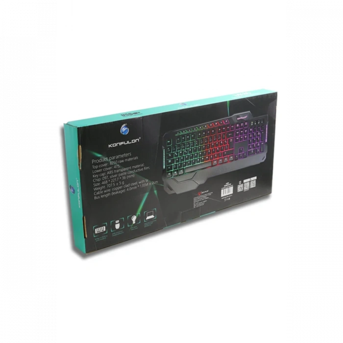 Konfulon MK80 RGB Işıklı Türkçe Q Kablolu Mekanik Hisli Klavye