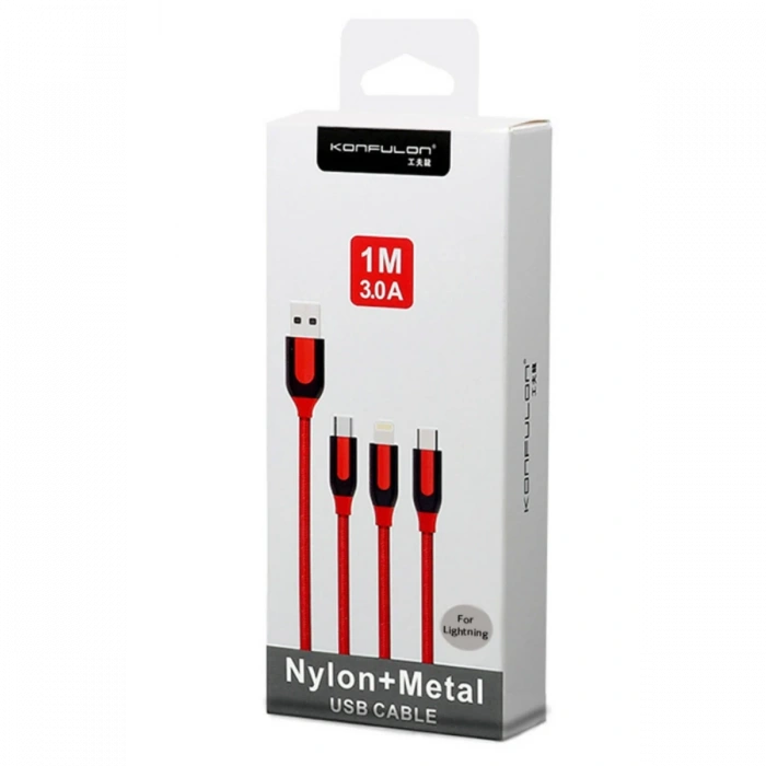 Konfulon S51 Lightning Kablo iphone Uyumlu 1M 3A