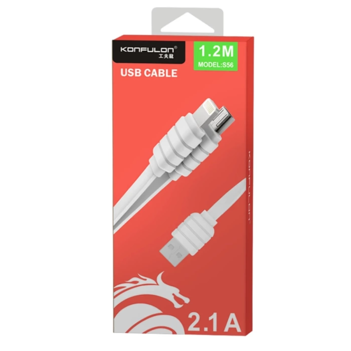 Konfulon S56 2in1 (Lightning-Micro USB) Kablo 1.2M 2.1A