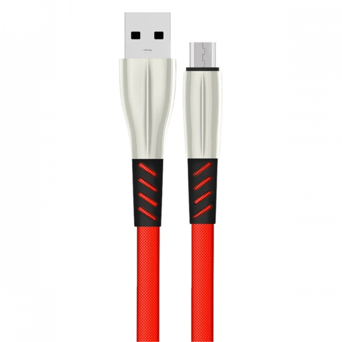 Konfulon S88 Metal Uçlu Micro USB Kablo 1M 2.4A - Kırmızı