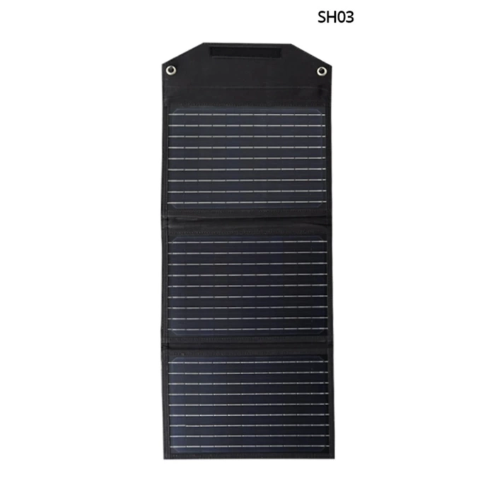 Konfulon SH-03 30W Hızlı Şarj Taşınabilir Güneş Enerji Paneli Şarj İstasyonu - Siyah