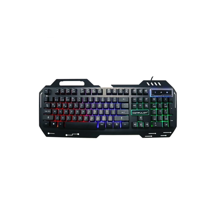 Konfulon V1 RGB Işıklı Metal Yüzey Türkçe Q Kablolu Gaming Klavye