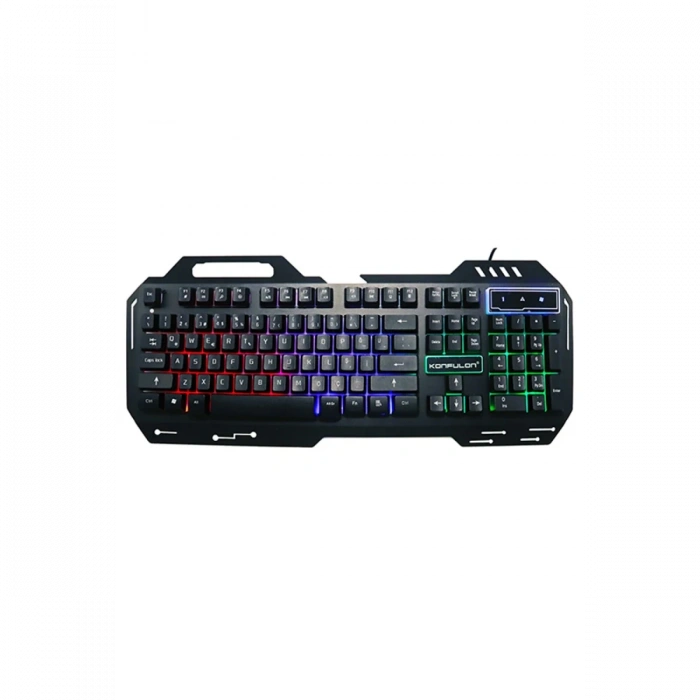 Konfulon V1 RGB Işıklı Metal Yüzey Türkçe Q Kablolu Gaming Klavye