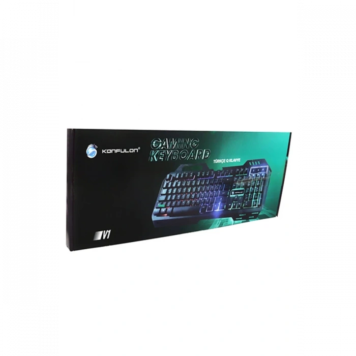 Konfulon V1 RGB Işıklı Metal Yüzey Türkçe Q Kablolu Gaming Klavye