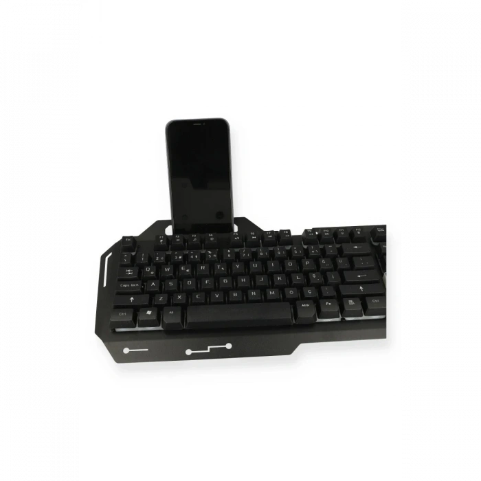 Konfulon V1 RGB Işıklı Metal Yüzey Türkçe Q Kablolu Gaming Klavye