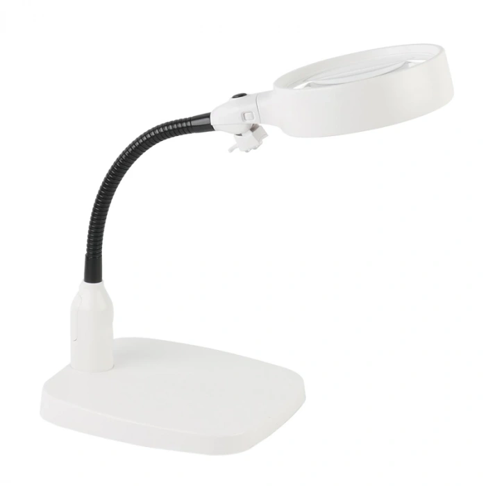 Masaüstü 10x Led Işıklı Büyüteç Okuma El Sanatları Onarım Büyüteç 7765