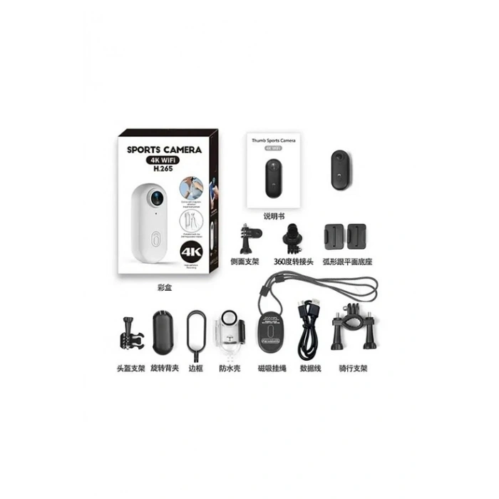 Mini 4k Wıfı Aksiyon Kamerası Vücut Kamerası Giyilebilir Video Kaydedici Hafıza Kartı Dahil