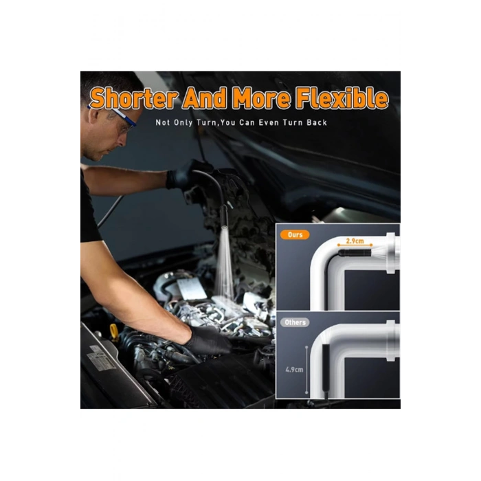 Monitörlü Çift Kameralı 10 Mt Sert Kablo Yılan Endoskop Kamera 8 Mm 4.3 Inc