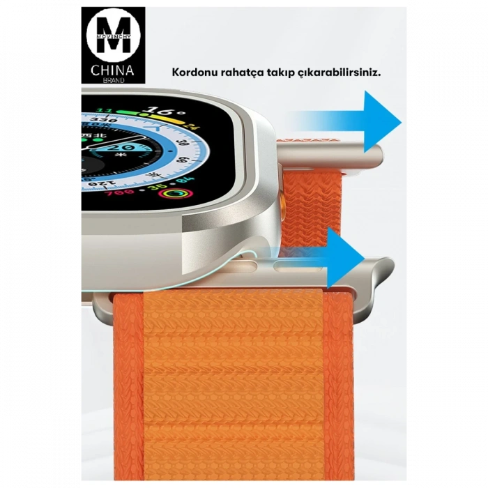 Movenchy Apple Watch Ultra 49mm MO-WT3 Alüminyum Camlı Kasa Ekran Koruyucu - Gold