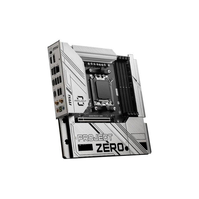 MSI B650M PROJECT ZERO AM5 DDR5 7600MHZ(OC) HDMI DP M.2 USB3.2 2.5G LAN WI-FI 6E mATX