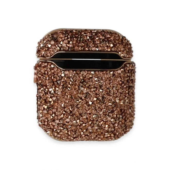 Newface Airpods 2 (2.nesil) Mira Taşlı Kılıf - Rose Gold