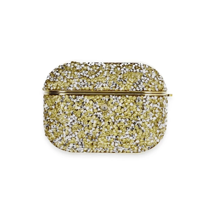 Newface Airpods Pro 2 (2.nesil) Luz Taşlı Kılıf - Gold