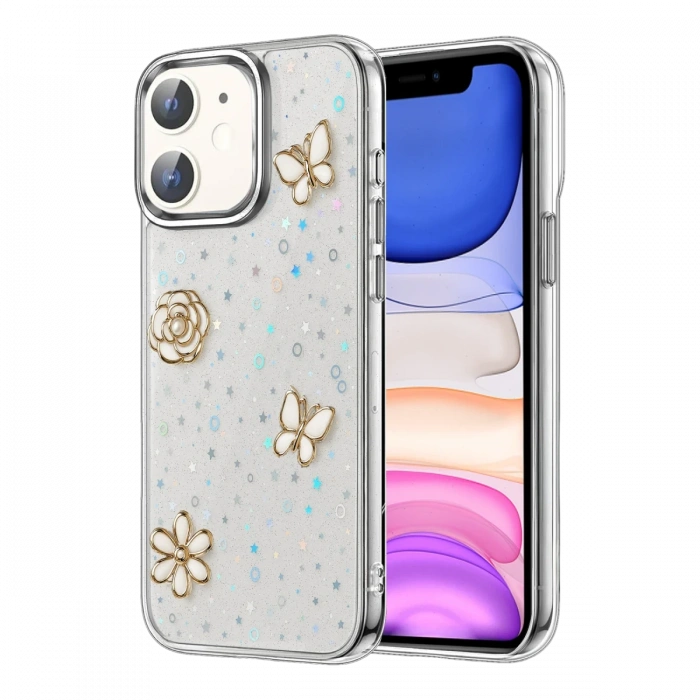 Apple iPhone 12 Fiyonk Desenli Kapak