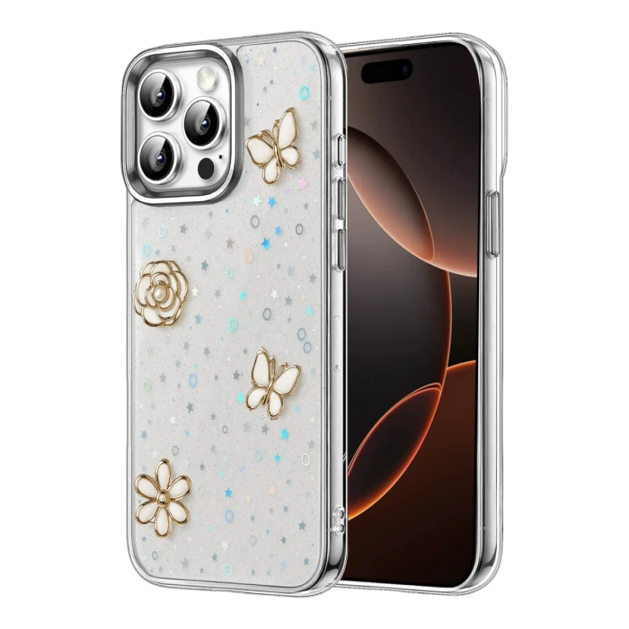 Newface Apple iPhone 15 Pro Max Fiyonk Desenli Kapak
