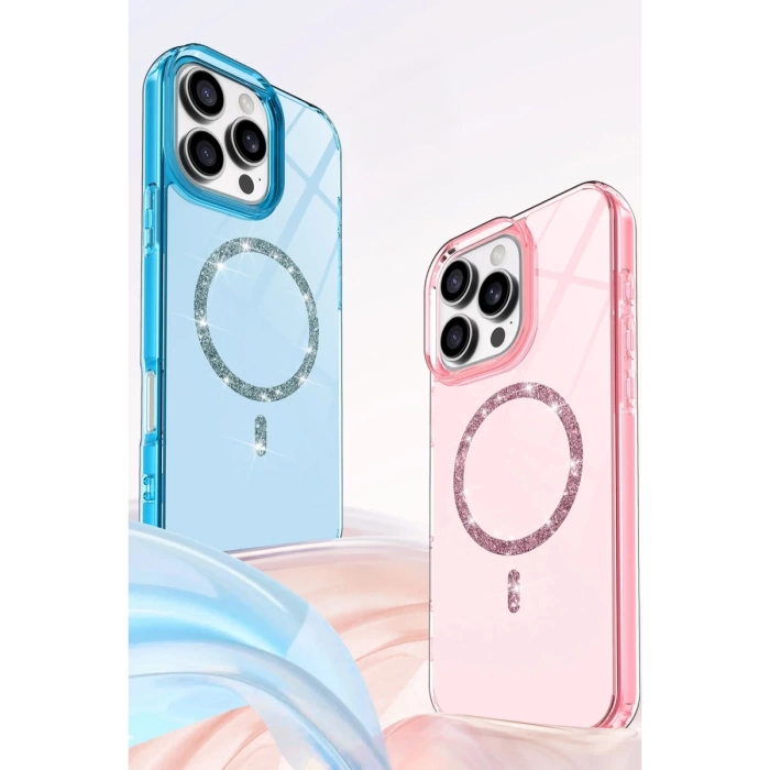 Newface Apple iPhone 15 Pro Max Live Diamond Magsafe Kapak