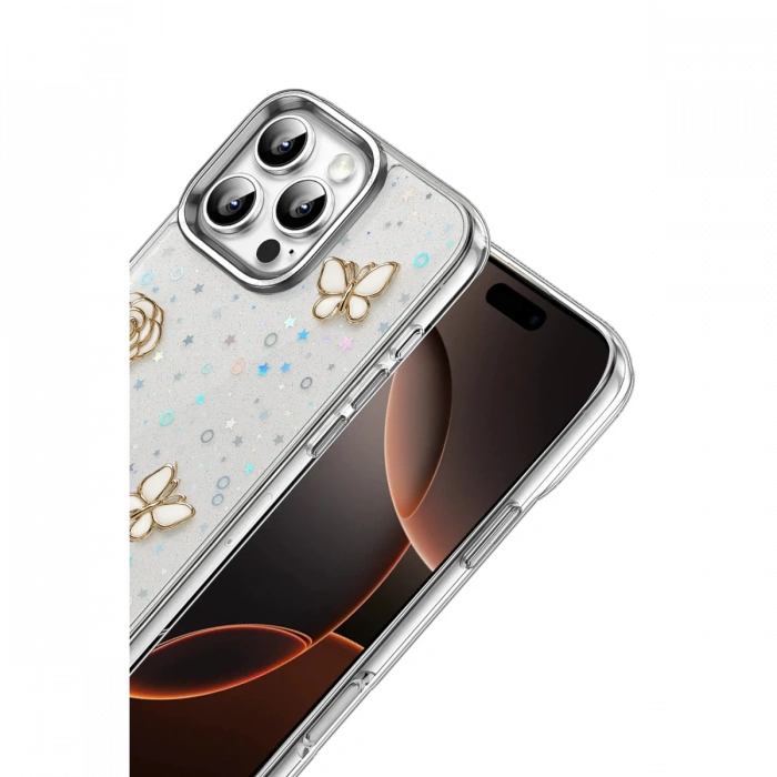Newface Apple iPhone 16E Fiyonk Desenli Kapak