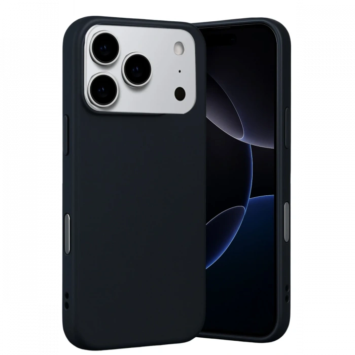 Apple iPhone 17 Pro Nano içi Kadife Silikon - Siyah