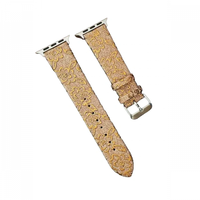 Newface Apple Watch 38mm Creeper Desenli Kordon - Gold