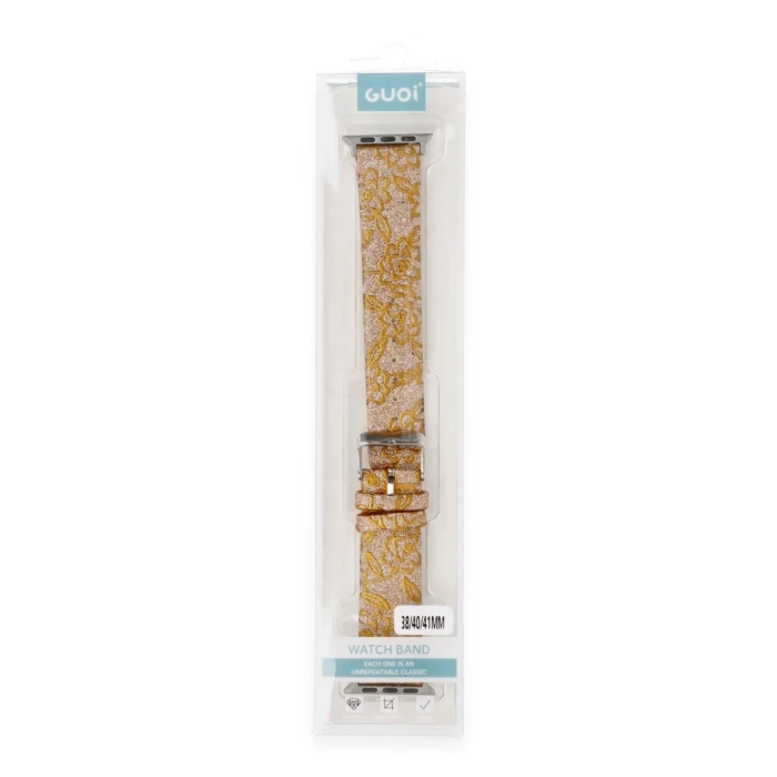 Newface Apple Watch 38mm Creeper Desenli Kordon - Gold