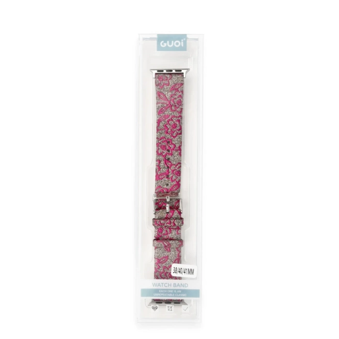 Newface Apple Watch 38mm Creeper Desenli Kordon - Pembe