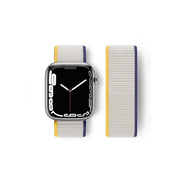Newface Apple Watch 38mm Hasırlı Cırtcırtlı Kordon