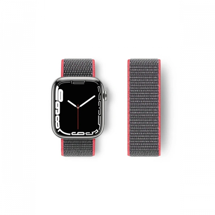 Newface Apple Watch 38mm Hasırlı Cırtcırtlı Kordon