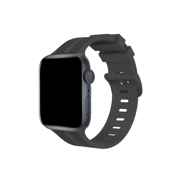 Newface Apple Watch 38mm KR408 Çizgili Silikon Kordon